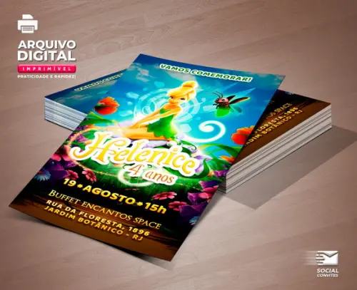 Convite Digital Sininho - Tinkerbell