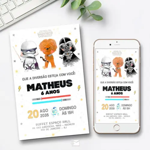 Convite Digital Star Wars