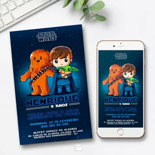 Convite Digital Star Wars