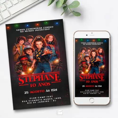 Convite Digital Stranger Things