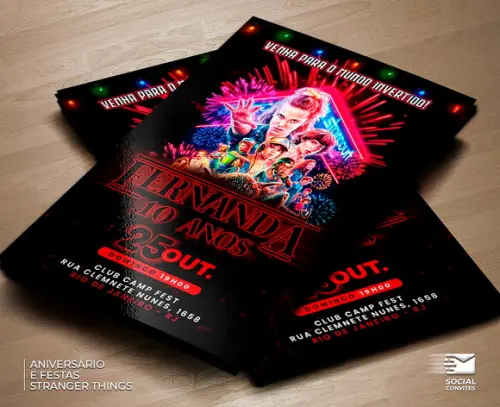 Convite Digital Stranger Things