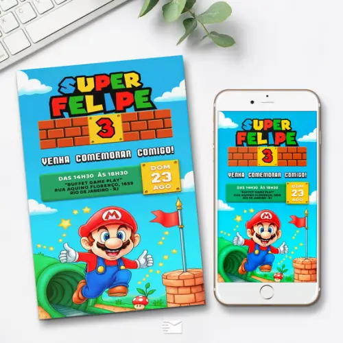 Convite Digital Super Mario