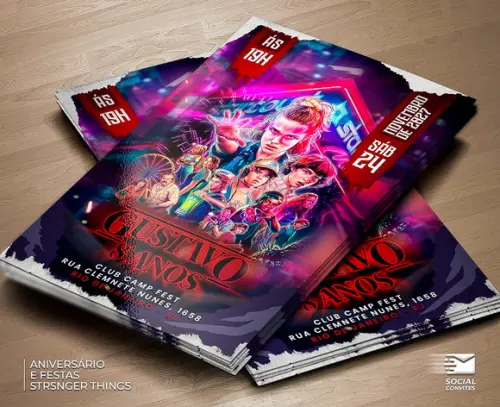 Convite Digital Stranger Things