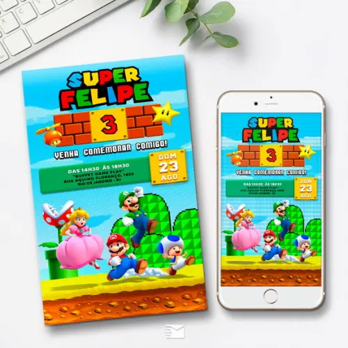 Convite Digital Super Mario