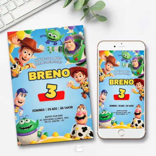 Convite Digital Toy Story