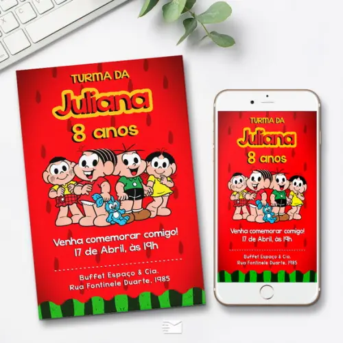 Convite Digital Turma da Mônica