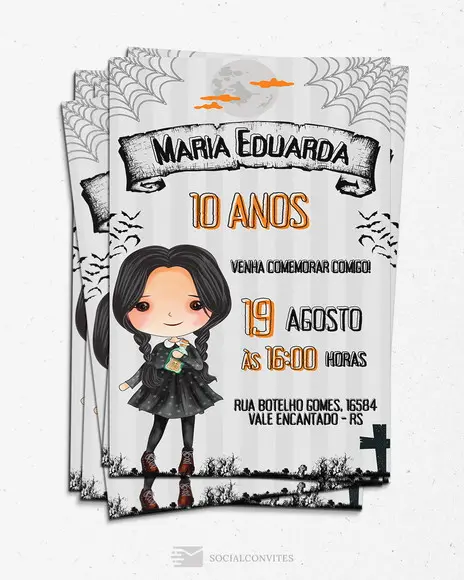 Convite Digital Wandinha Addams