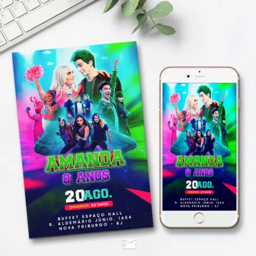 Convite Digital Zombies Disney