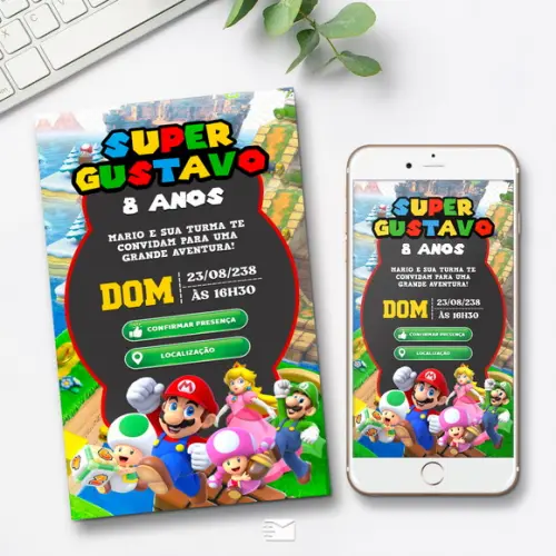 Convite Interativo Super Mario