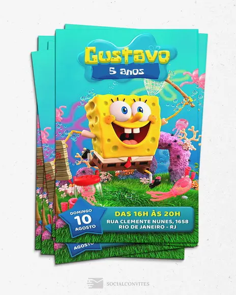 Convite Virtual Bob Esponja