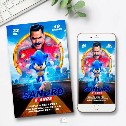 Convite Virtual Digital Sonic