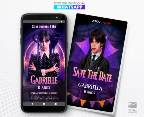Save The Date e Convite Digital - Wandinha Addans