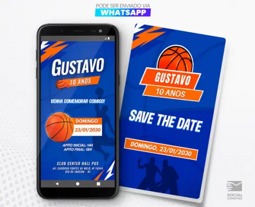 Save The Date e Convite Digital Basquete