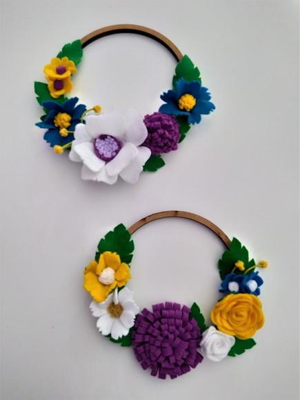Guirlandas com Flores em Feltro