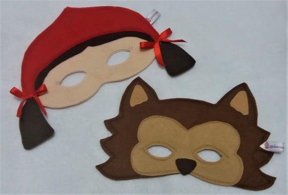 Kit 30 Máscaras Chapeuzinho Vermelho ou Lobo Mau
