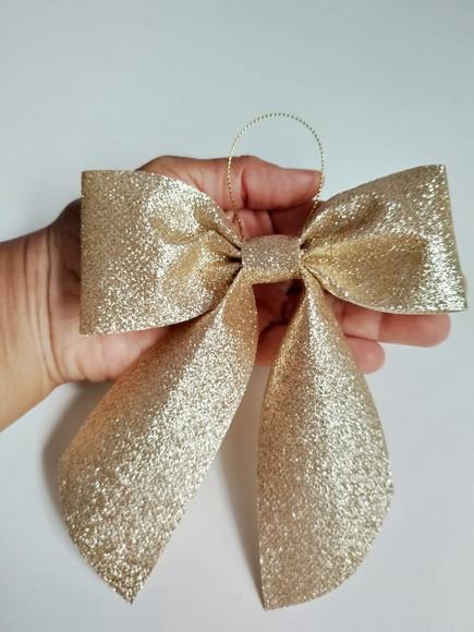 Laços Grandes Dourado Luxo com Brilho Kit Completo