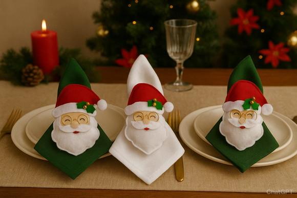 Porta Guardanapo Natal Kit com 6 Unidades