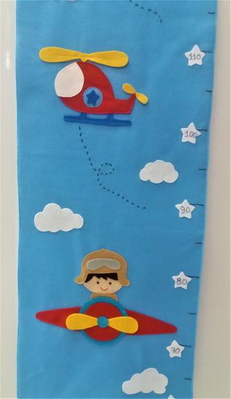 Régua de Crescimento Infantil Aviões