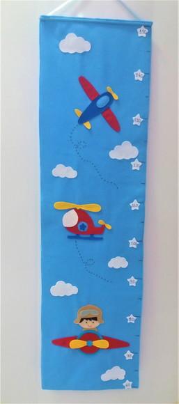 Régua de Crescimento Infantil Aviões