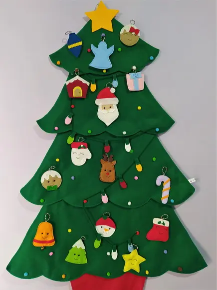 Árvore de Natal Interativa Montessori em Feltro