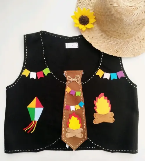 Colete com Gravata Festa Junina Infantil