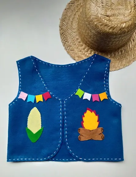 Colete Festa Junina Infantil Tamanho Pp