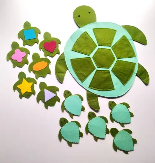 Jogo da Memória em Feltro Tartaruga