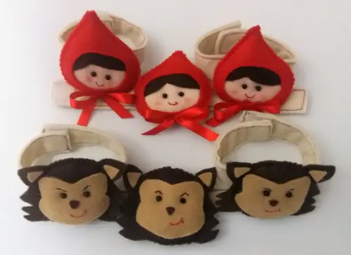 Kit 30 Lembrancinhas Pulseira Chapeuzinho Vermelho