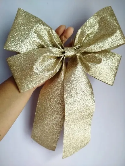 Laços Grandes Dourado Luxo com Brilho Kit Completo
