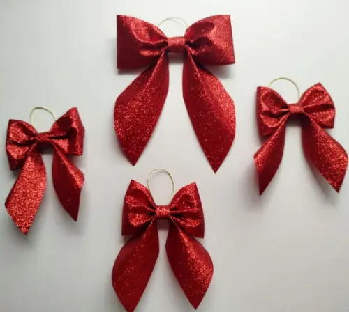 Laços Grandes Vermelho Luxo com Brilho Kit m Completo