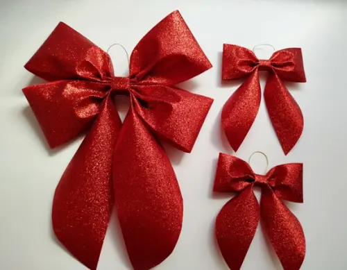Laços Grandes Vermelho Luxo com Brilho Kit Completo