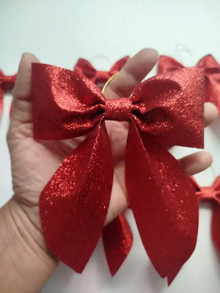 Laços Grandes Vermelho Luxo com Brilho Kit m Completo