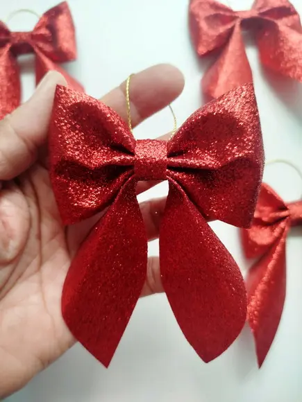 Laços Grandes Vermelho Luxo com Brilho Kit m Completo