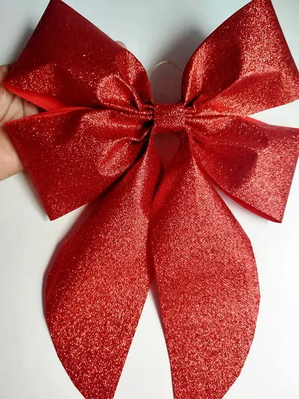 Laços Grandes Vermelho Luxo com Brilho Kit Completo