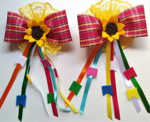 Par de Laço Enfeite de Cabelo Festa Junina