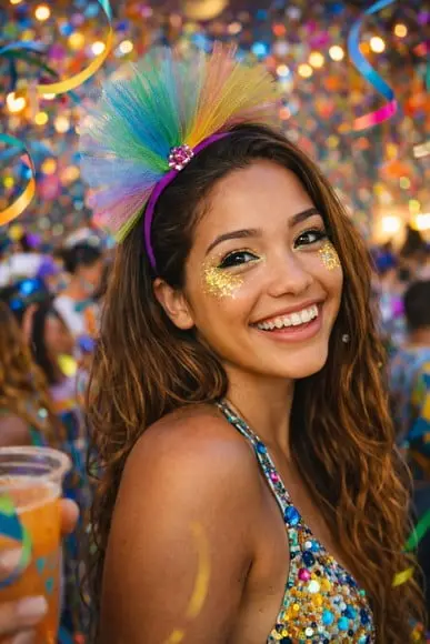 Tiara Carnaval Pom Pom Arco Íris