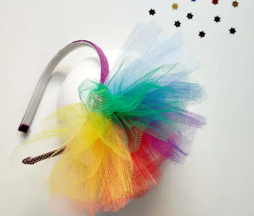Tiara Carnaval Pom Pom Arco Íris