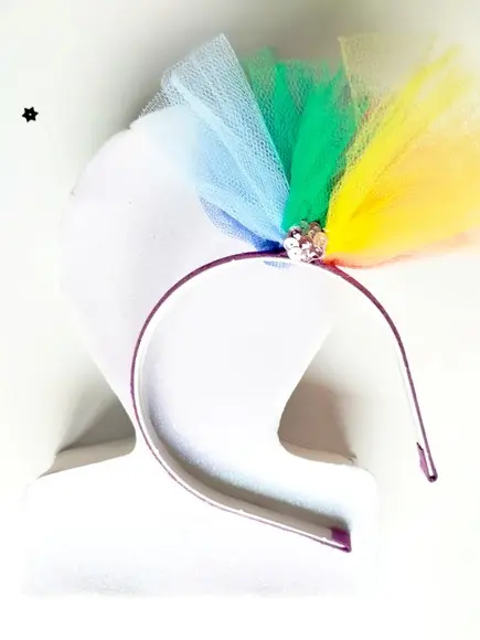 Tiara Carnaval Pom Pom Arco Íris