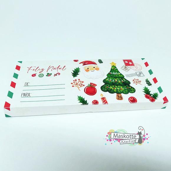 Caixa Cartinha Natal para Barra de Chocolate 80g