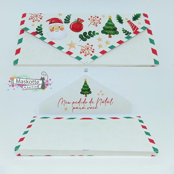 Caixa Cartinha Natal para Barra de Chocolate 80g