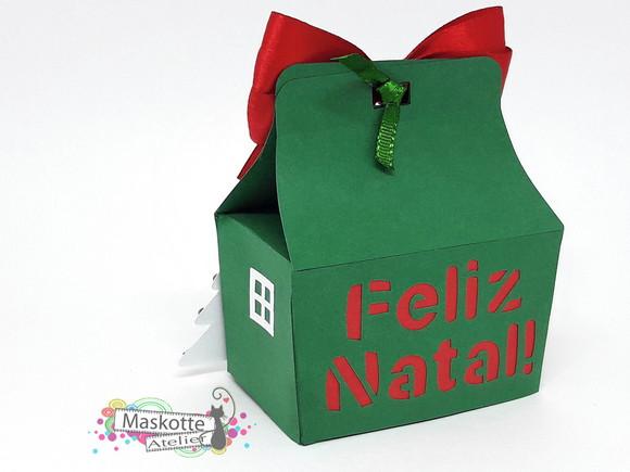 Caixinha Natal Laço Vermelho