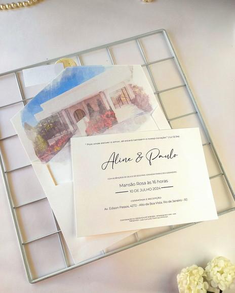 Convite de Casamento - Modelo Alba