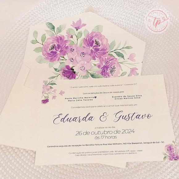 Convite de Casamento - Modelo Cecilia