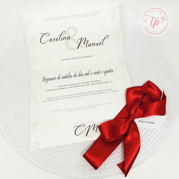 Convite de Casamento - Modelo Flora