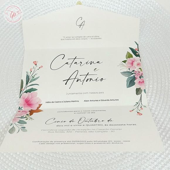 Convite de Casamento - Modelo Helena ( Fechamento Pérola)
