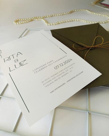 Convite de Casamento. - Olivia Fio Dourado