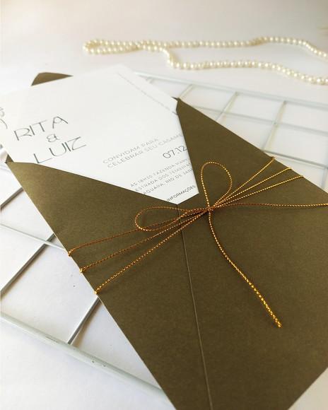 Convite de Casamento. - Olivia Fio Dourado
