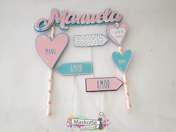 Topo de bolo Amor scrap