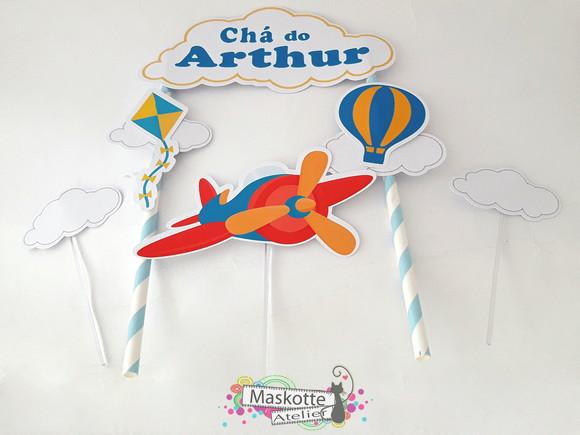 Topo de bolo avião