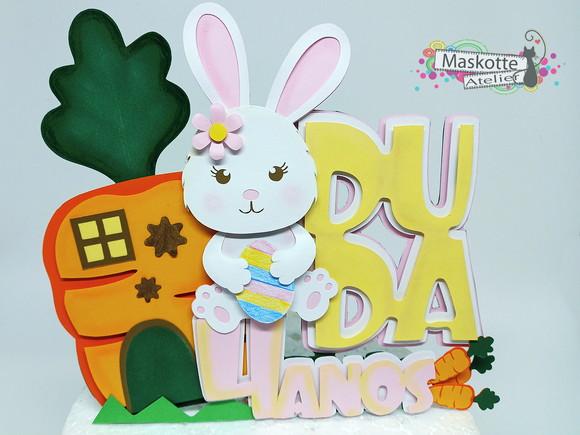 Topo de bolo coelha